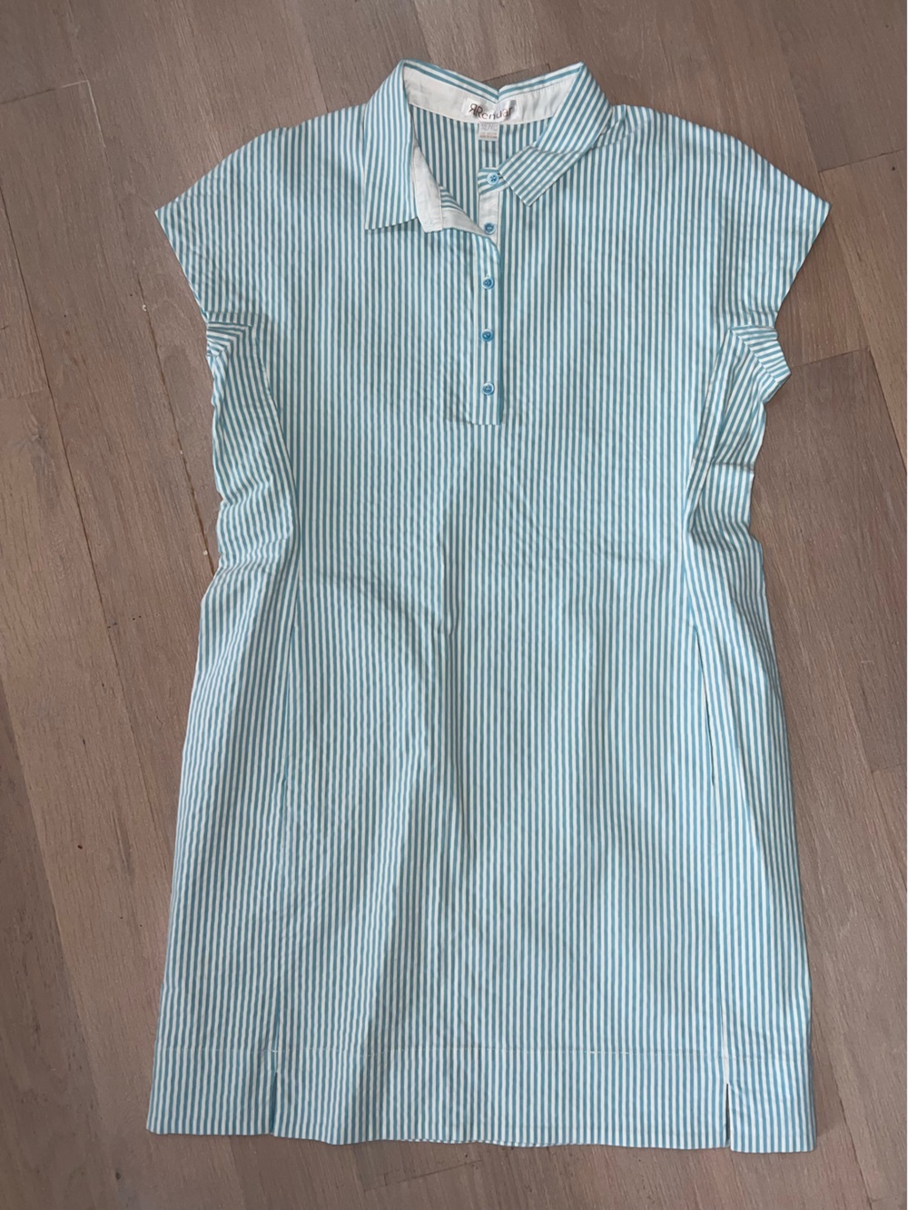 NWOT Renuar blue and white striped collared polo XL